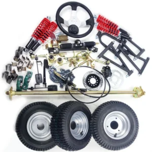 Full Go Kart Modified DIY Rear Axle Kit with Disc Brake Steering Wheel 6 Inch Tubeless Wheels