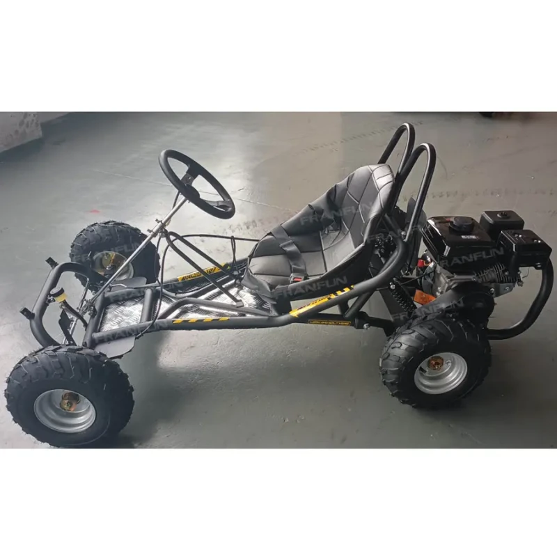 Fun for All Ages 196CC Quality Wet Clutch Transmission Go Karts Pedal Accelerate Pedal Brake Closed Backyard Grass Go Cart