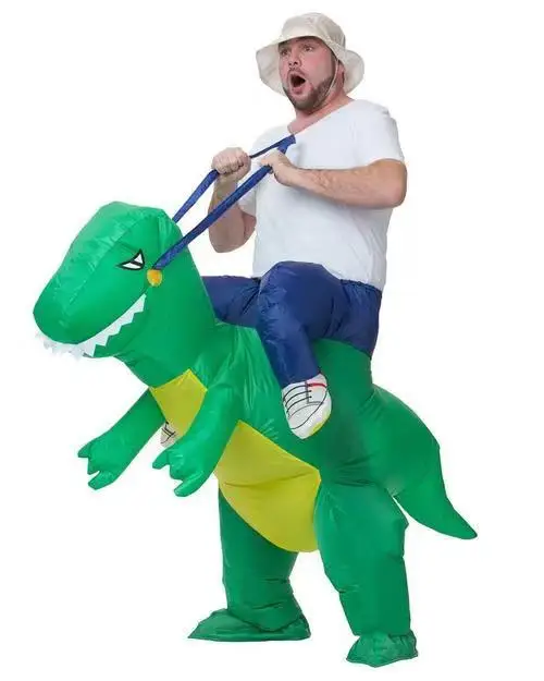 Funny Inflatable Costume Adult Kid Inflatable Halloween Ride on T Rex Dino Costumes Inflatable Dinosaur Blow up Costumes