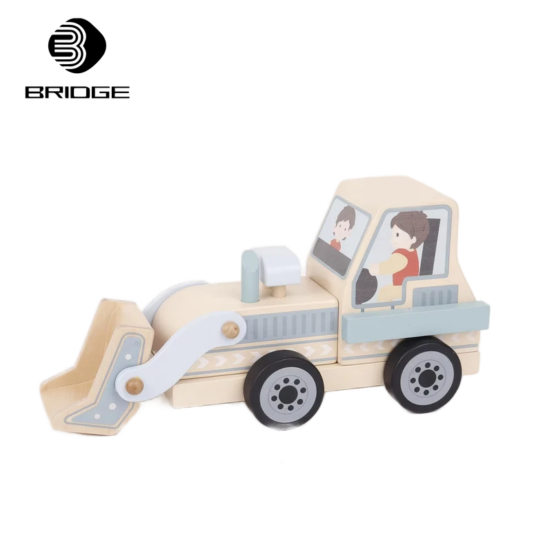 Funny Traffic Toys Custom Cartoon Truck Wooden Pullback Toy Kits for Children Engineer Car Type 1 1500 Scale
