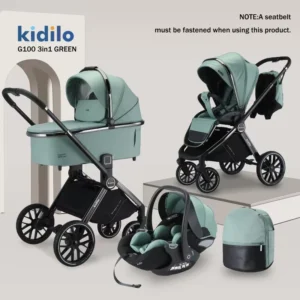 G100 Aluminum Alloy Foldable 3 in 1 Baby Stroller with 20KG Load Capacity for Sitting/Lying Down 0-12 Months
