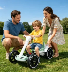 GC6 Children’s Electric Four Wheel Go Kart Toy with Remote Control Plastic & Metal Construction for Ages 2 15+ Years