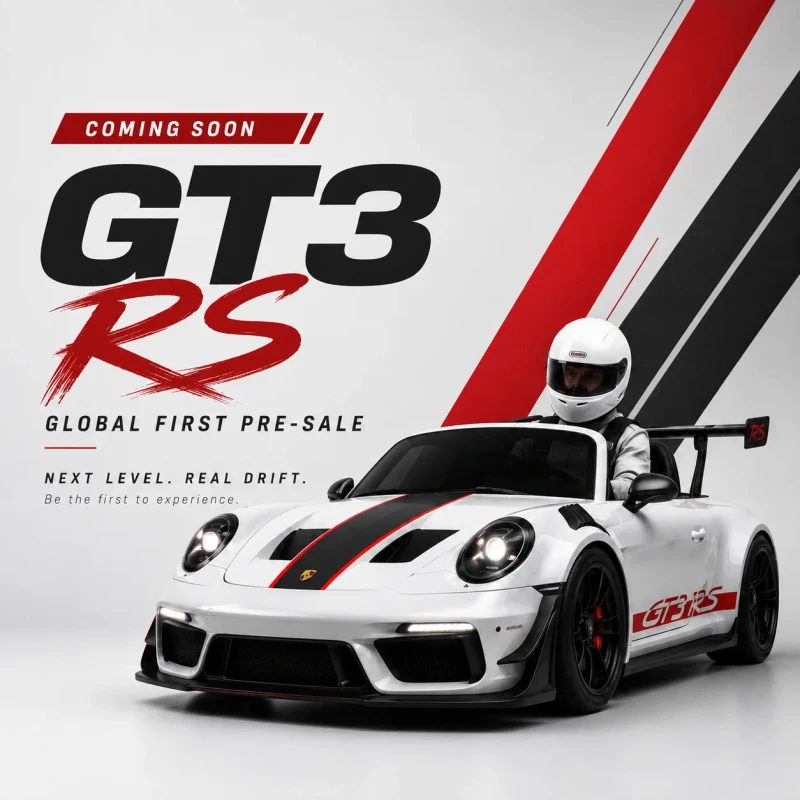 GT3 RS Style Super Kart Adult Electric Go Kart 80KM H Range Lithium Battery Outdoor