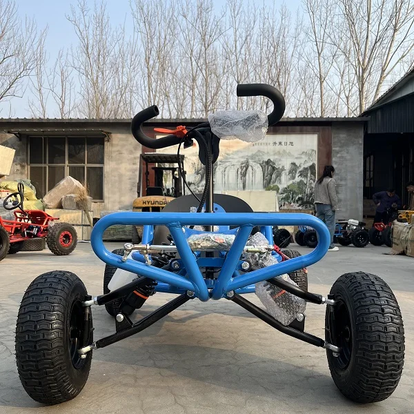 Gas Powered 4Wheel Go Kart 90CC 2Stroke Motor 6Inch Tyre Chain Offroad Racing Buggy Outdoor Entertainment Ride Car