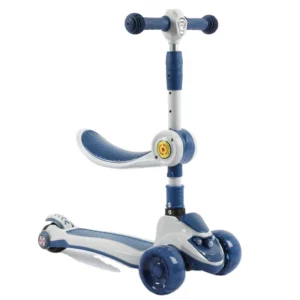 Girls 3-in-1 3-Wheel Steel Frame Ride-On Kids Scooter with LED Lights Foldable & Height Adjustable