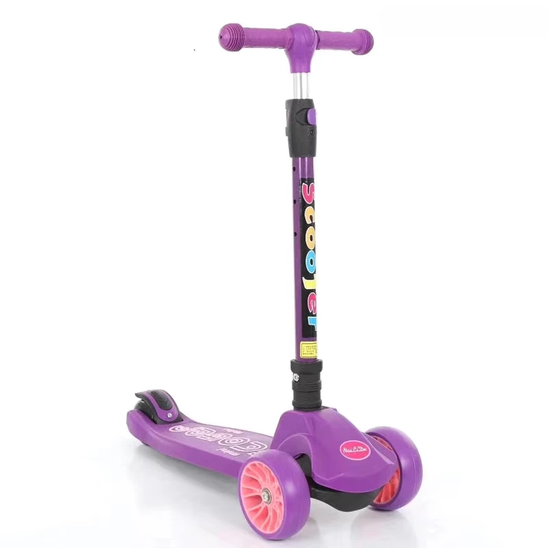 Girls Children's 3-Wheel PU Tricycle Scooter for 7-Year-Olds Foldable & Height Adjustable