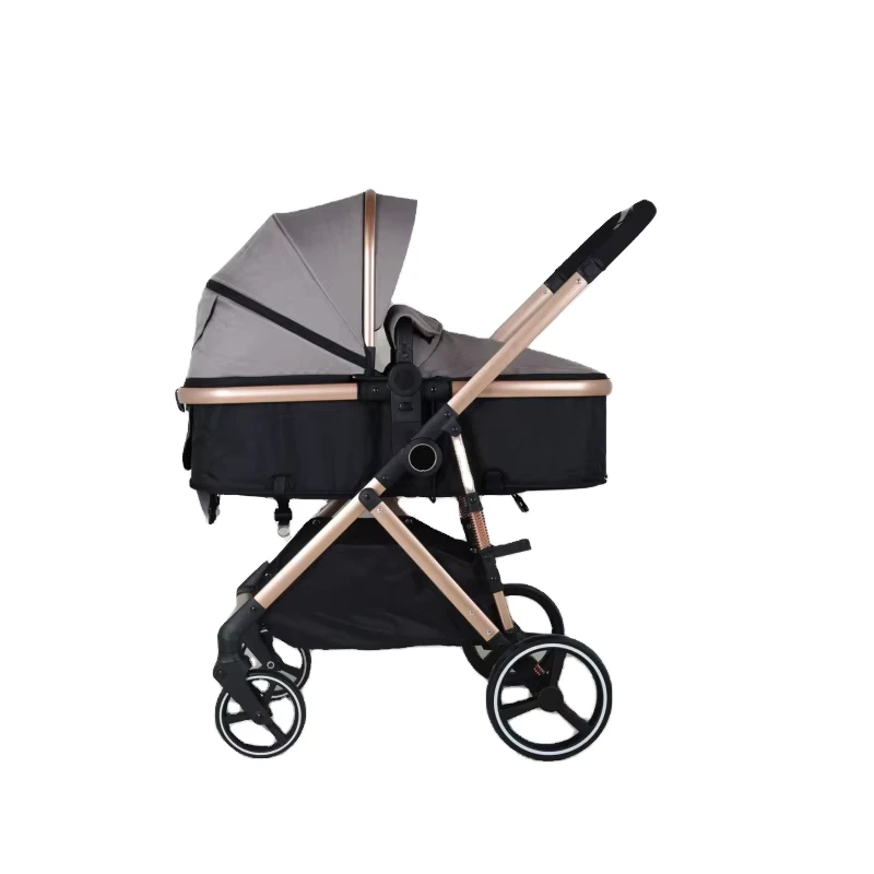 Greensky Convertible Portable Infant Carriage Bassinet Pram Linen Baby Stroller 3 in 1 Car Seat Aluminum Alloy Frame