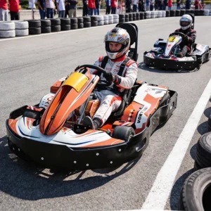 Gx200 200cc Chain Drive Gas Professional Racing Go Kart with 4 Stroke Engine 60km h for Children Orange Outdoor Track Racing