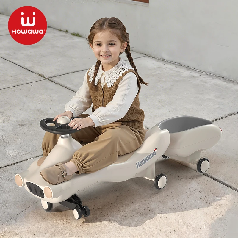 HOWAWA H618 PU Light Wheel Ride On Toy Car with Storage Box for 2-4 Year Olds Unisex Plastic
