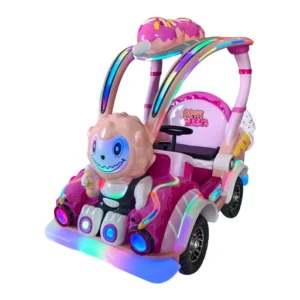 HQ Icecream Kiddie Battery Operated Steel Fiberglass Ride On Car Big Capacity 2 Passengers Indoor Outdoor Commercial Use