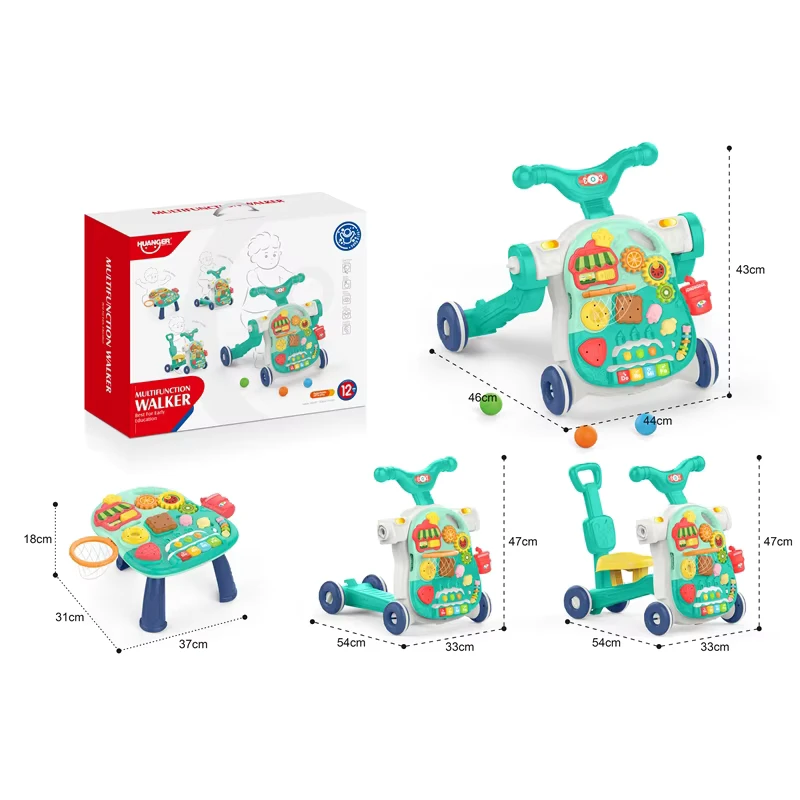 HUANGER Multi functional Baby Stroller Walker Sit To Stand Learning Walker Kids Activity Baby Walker 4 in 1