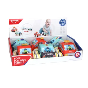 HUANGER Soft Baby Toys Set Push Pull Back Vehicle Car Set for Toddlers