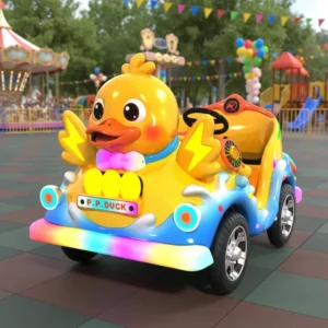 HUAQIN AMUSEMENT Naughty Duck 4-Wheel Electric Ride on Car 2-Seater Bumper Car for Amusement Park Attractions