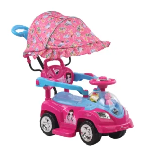 HW Multifunctional Early Educational Ride on Car with Light and Music with Sunshade Car for Children