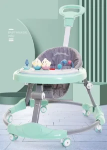 Height Adjustable Baby Walker Portable Multi-functional Walker with Detachable Handlebar