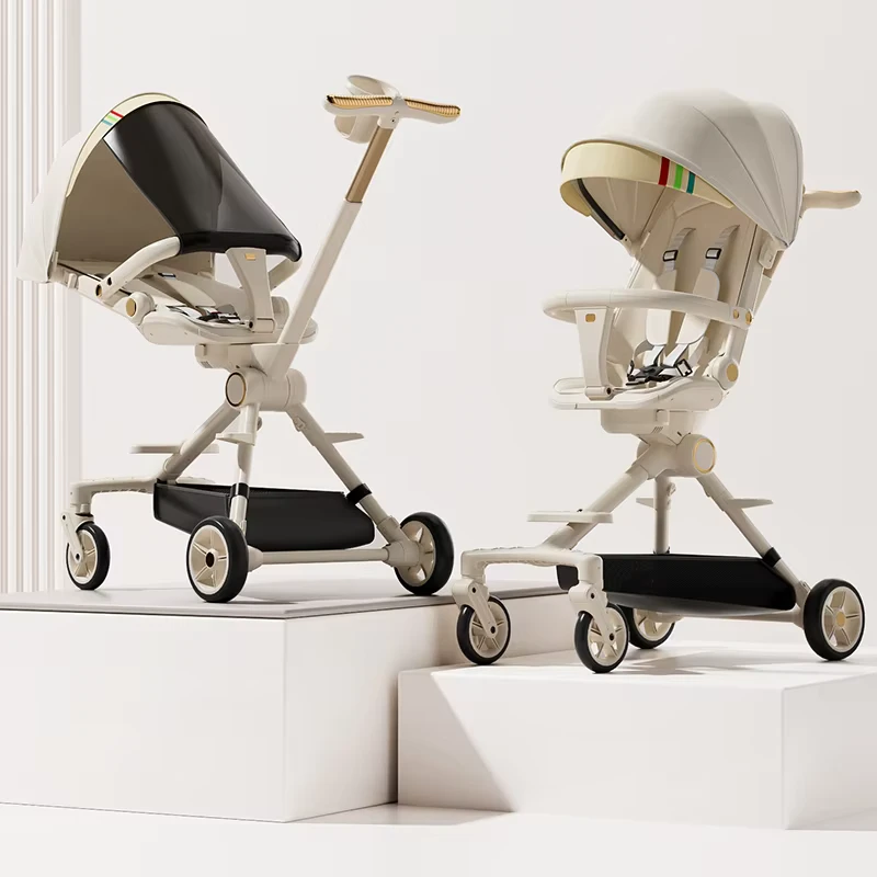 High Landscape Durable Children's Stroller Multi functional and Foldable with Seat Reclining Function Stroller