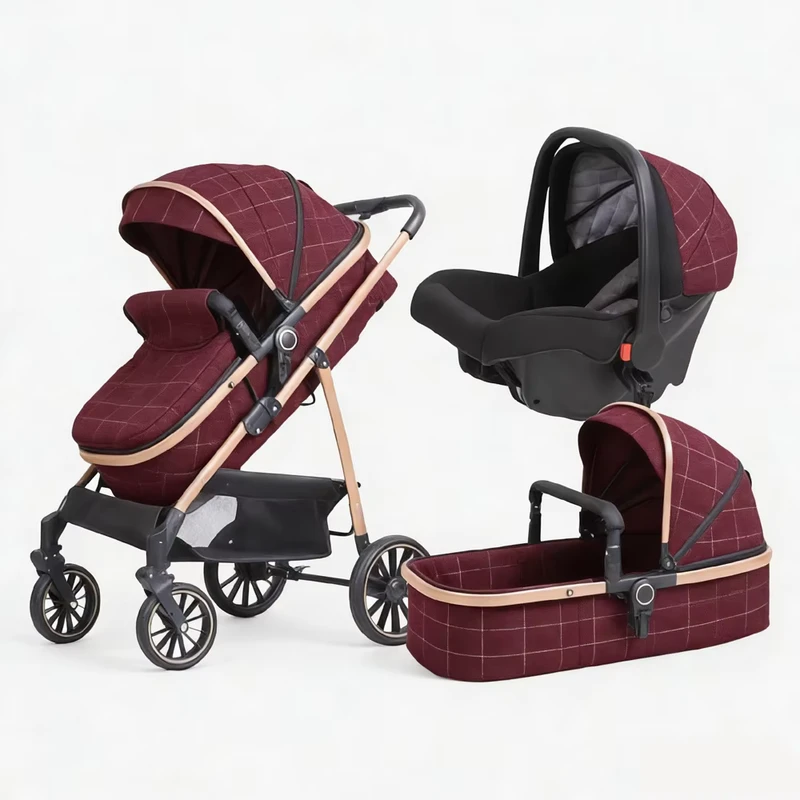 High Landscape Luxury Baby Stroller 2 in 1 Aluminum Alloy Pushchair