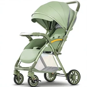 High Landscape Metal Baby Stroller 0-6 Months Two way Large Wheel Lightweight Folding Shock proof 15kg Load Bearing