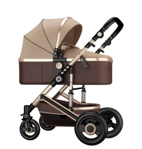 High Landscape Metal Baby Stroller Sit Lie Lightweight Folding Two way Shock Absorption Newborn Children’s Stroller
