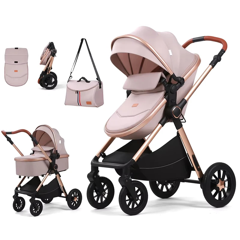 High Landscape Newborn Bassinet and Carseat Luxury Baby Stroller Set for Baby Travel System Pram Baby Stroller 3 in 1