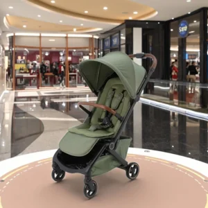 High Quality 3-Fold Aluminum Alloy Frame Lightweight Baby Stroller with Travel Plane Design for 0-3 Years Old
