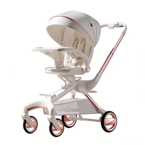 High Quality Aluminum Alloy Double Push Rods 360 Degree Baby Stroller 4 Universal Wheels Handle Adjustable Lightweight Portable