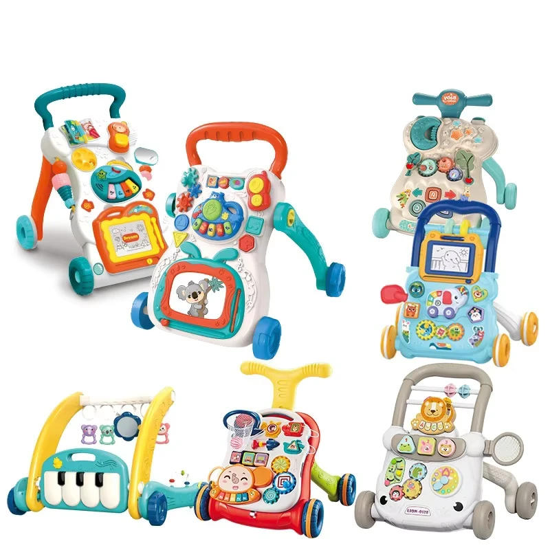 High Quality Durable Plastic Hand Propelled Baby Walker Multi Function Anti Rollover Toy Music Sliding Features Factory Direct