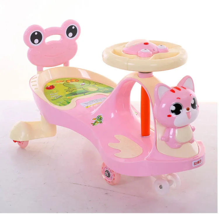 High Quality Durable Plastic Kids' Swing Cars with LED Wheels and Music New Design Ride-on Toy for Kids