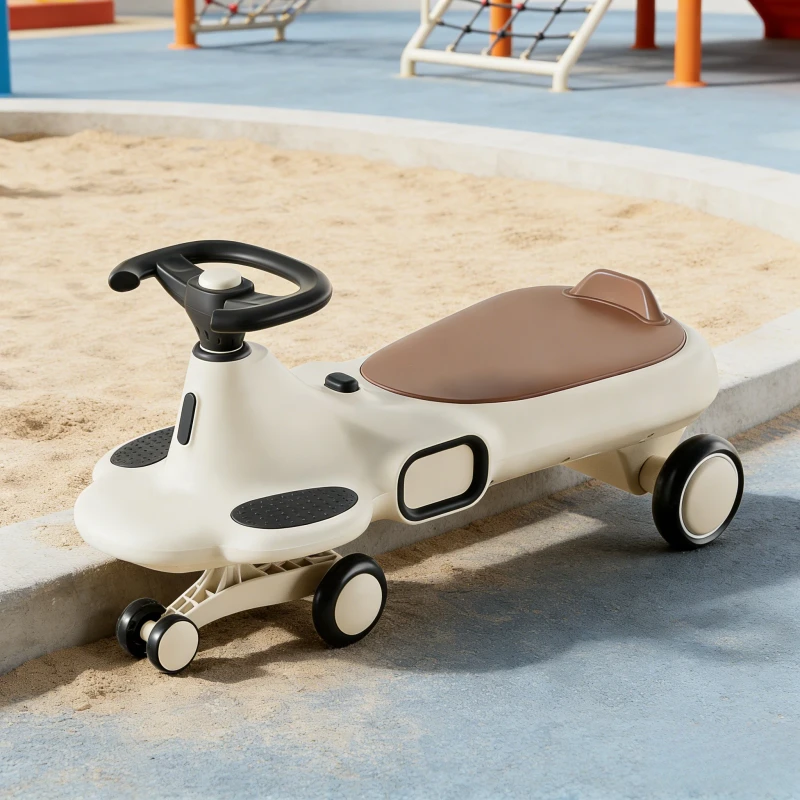 High Quality Electric Portable Push Rod Four Wheel Car Plastic Twist Toy for Babies