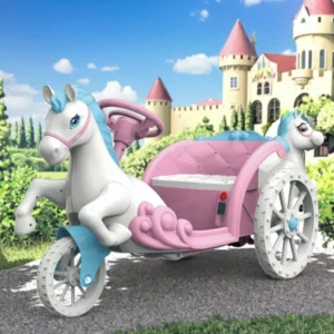 High Quality Fairy Tales Kids Toy 6V Kids Tricycle Ride on Car Electric Horse drawn Carriage for Girls