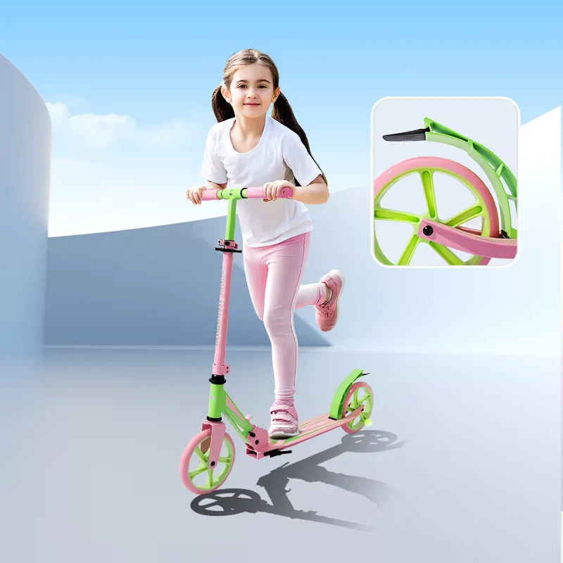 High Quality Foldable Exercise Scooter for Kids & Teenagers with Two Big PU Wheels Factory Direct Sale
