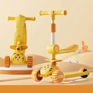 High Quality Kids Scooter with LED Lights Big Wheels for Child Push Scooter with Light & Music & Seat