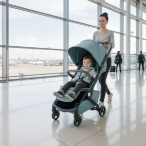 High Quality Lightweight Aluminum Alloy Frame Fabric Travel Stroller Compact One Hand Folding Baby Stroller 22KG Load Capacity
