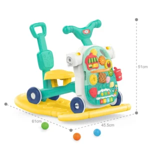 High Quality New 5 in 1 Multifunction Simulation Music Sliding Trolley Anti rollover Baby Walker Scooter Game Table Toy for Kids