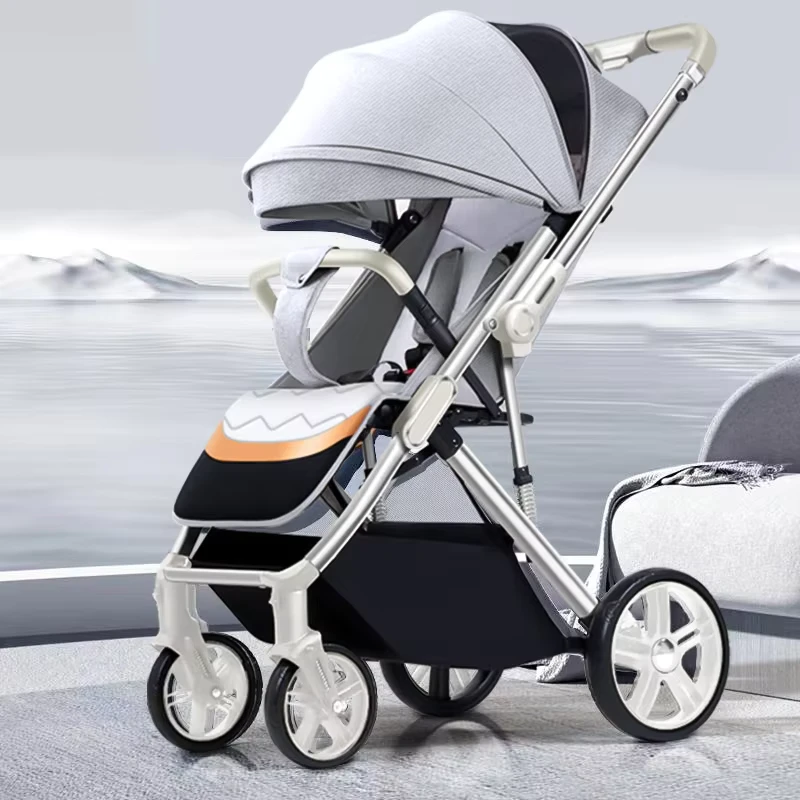 High Quality Portable Lightweight Foldable Metal Frame Baby Stroller Travel System with 3 Year for Hot Mom
