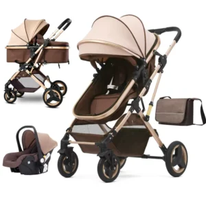 High Quality Three in One Newborn Baby Stroller Basket Sit Reclining 3 in 1 Baby Stroller