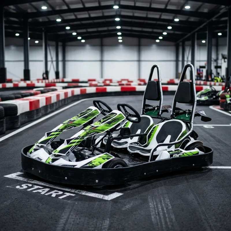 High Speed 54V Lithium Battery Powered Electric Go Kart for Adults with Full Bumper for Karting Clubs