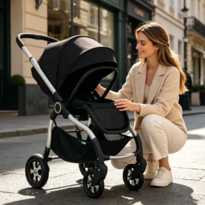 High View 3 1 Twin Baby Stroller Durable Alloy Frame 360 Swivel Front Wheels Adjustable Sun Canopy Easy One-hand Folding Baby