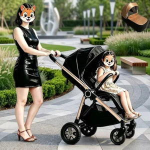 High View 3 in 1 Luxury Baby Stroller 0 3Y UPF50+ 4 Wheel Shock Absorber EN1888 2 CCC Aluminum Alloy Frame