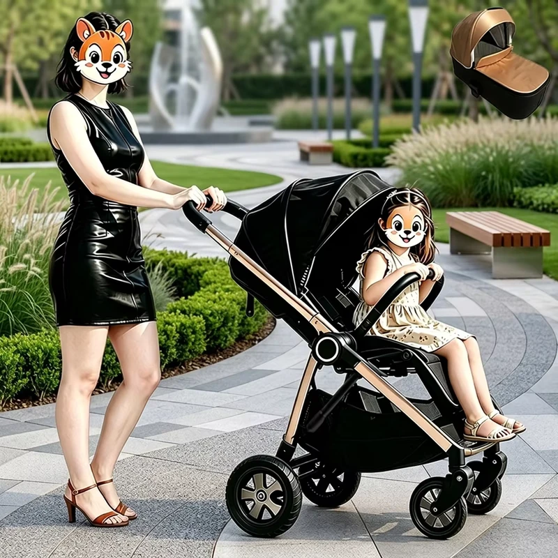 High View 3 in 1 Luxury Baby Stroller 0 3Y UPF50+ 4 Wheel Shock Absorber EN1888 2 CCC Aluminum Alloy Frame