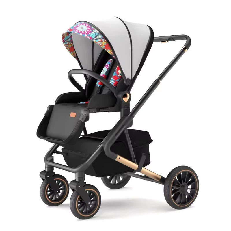 High view Baby Stroller for 0 6 Months 15kg Load Capacity Both Sitting reclining Options Reversible Push Lightweight
