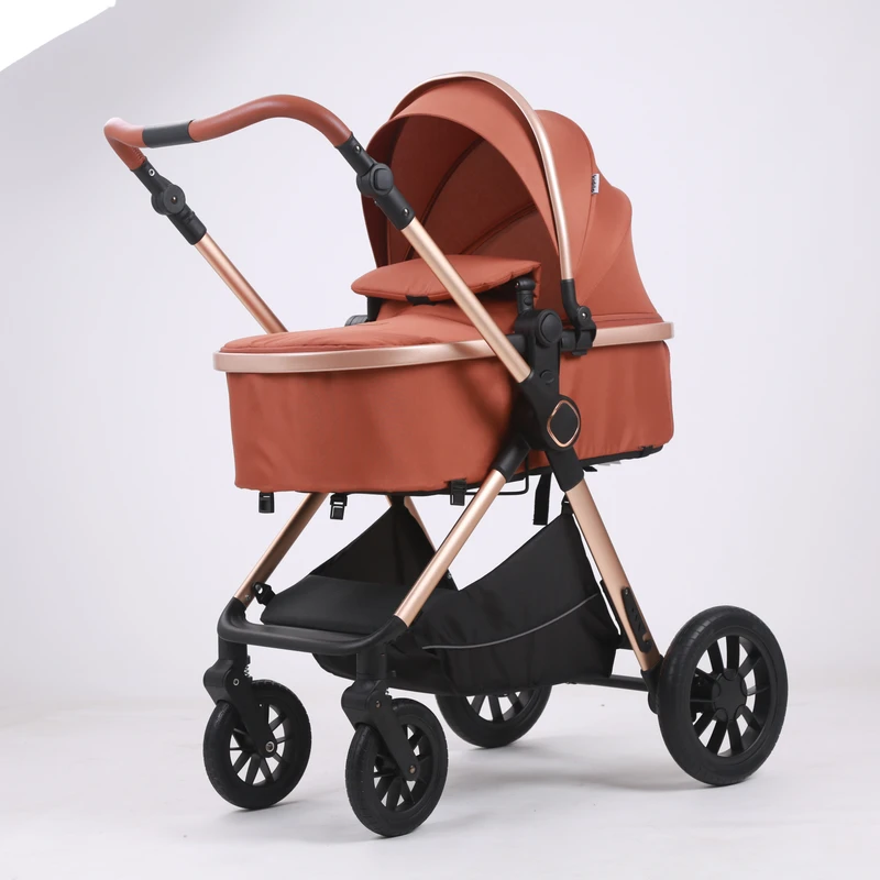 High view Stroller 2 in 1 3 in 1 H2D Four wheel Shock absorbing Travel Baby Stroller Quick Stroller Collection Reversible