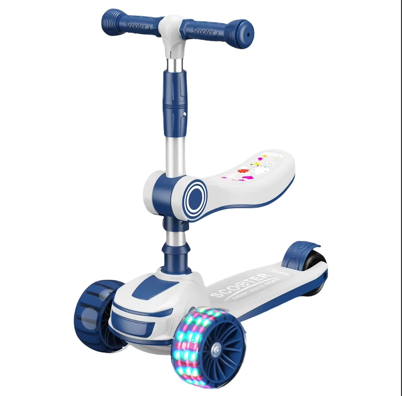 Hot 3 Wheel Foldable Plastic Kids Electronic 3 in 1 Drift Scooter with Seat Boys Modern Stylish Design Outdoor Fun