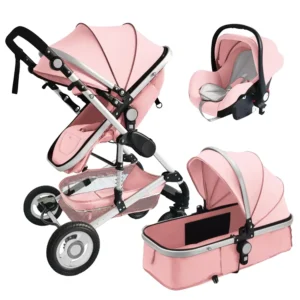 Hot Sales 3 in 1 Foldable Baby Stroller New Multifunction Pram with Alloy Material for Children