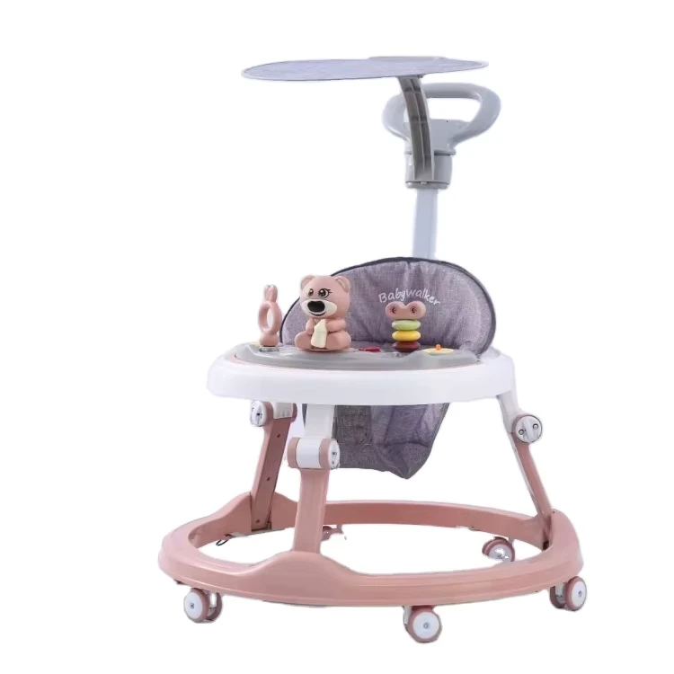 Hot Selling 360 Degree Rotating Baby Walker 6 Swivel Wheels Foldable Plastic Frame for 0 3 Years Baby Walking and Learning