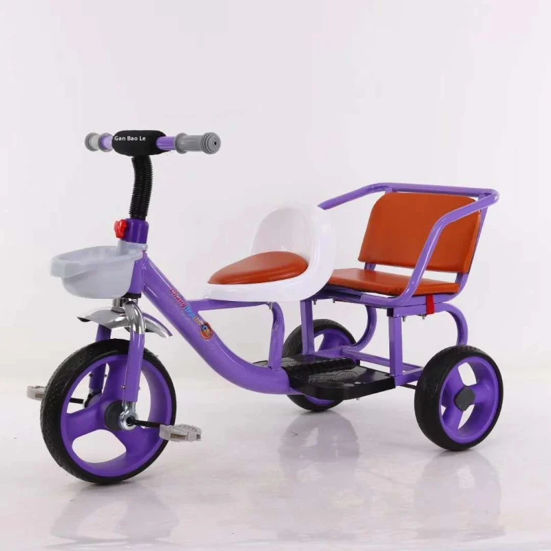 Hot Selling Children's Pedal Bikes Three Wheeled Balance Bikes with Back Seat Plastic Riding Toys for Ages 2 to 4