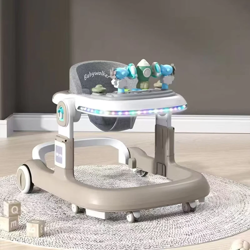 Hot Selling Design with One Button Folding Silent Wheels and Adjustable Height for Infants Stroller Car 3 in 1 Baby Walker