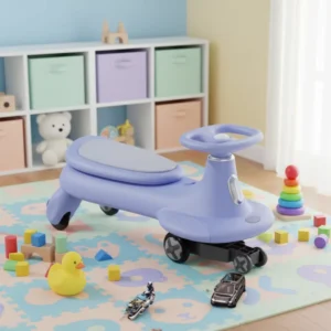Hot selling Unisex Plastic Four Wheel Kids Swing Car Ride on Toy LED Flashing Wheels No Batteries TwistTurn Wiggle Steering Ages