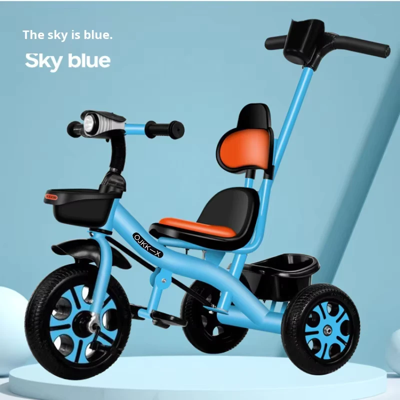 In Stock Children's Tricycles Age 1 3 6 Bicycles Infant Strollers Backrest Ordinary Pedal Steel Baby Toy Strollers