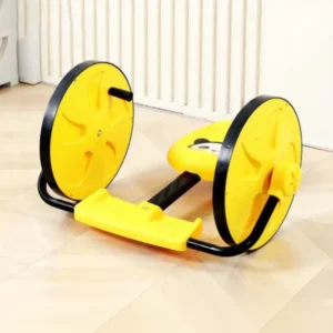 Indoor Folding 3-Wheel Plastic & Metal Eco-friendly Exercise Kids Swing Car Toy with Balance Ride for Ages 4-12 Yellow